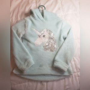Girls Size Small Fleece Sequin Unicorn Hoodie